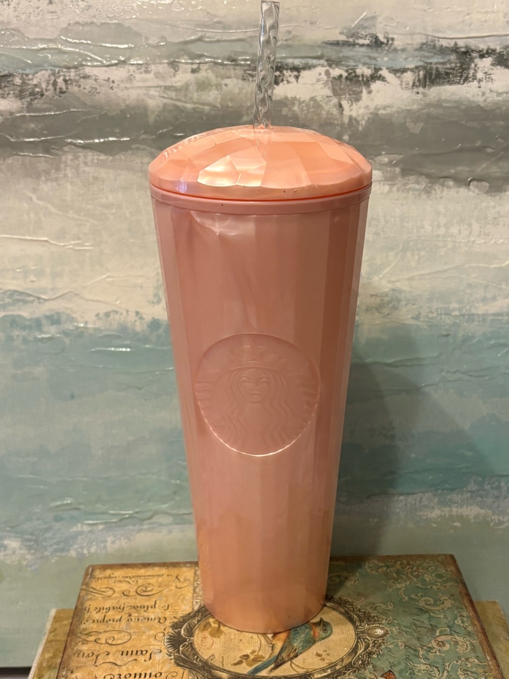 Starbucks Peach Pink Reusable Tumbler with Straw